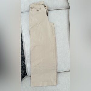 Pact Organic Stretch twill wide leg pant in Sandshell color